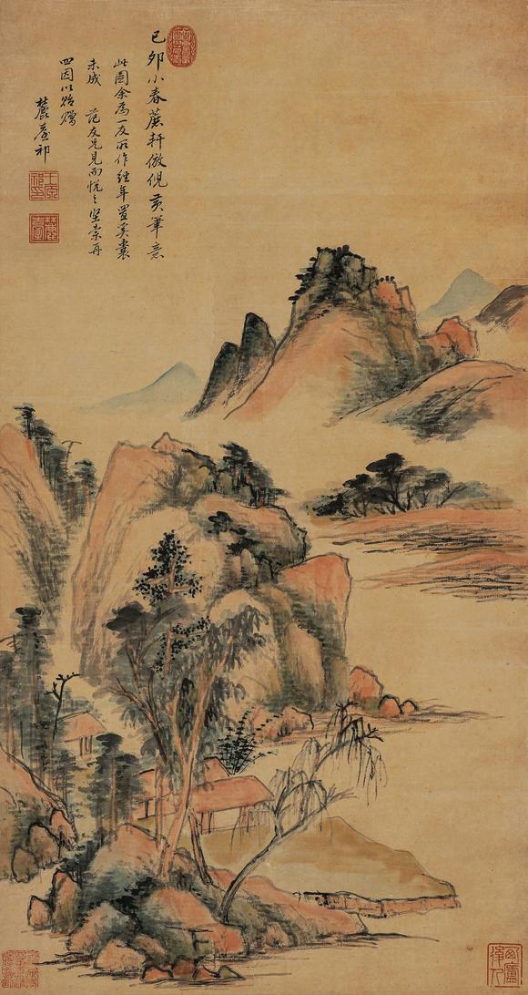 中鴻信王原祁（1642-1715）?仿倪黃筆意水邨煙樹圖