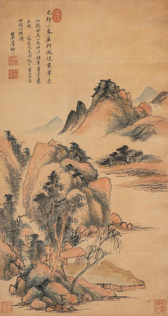 中鴻信王原祁（1642-1715）?仿倪黃筆意水邨煙樹圖