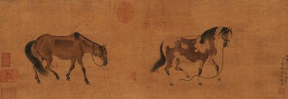中鴻信丁觀鵬（清·?雍正）（1736-1795）?雙駿圖