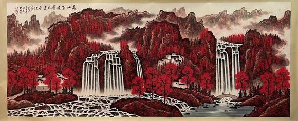 日本松町古美李可染 萬山紅遍圖