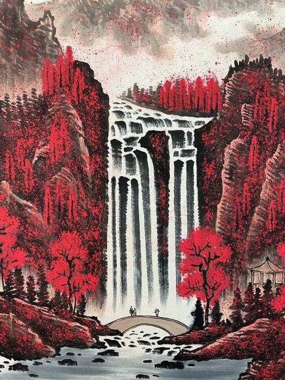日本松町古美李可染 萬山紅遍圖