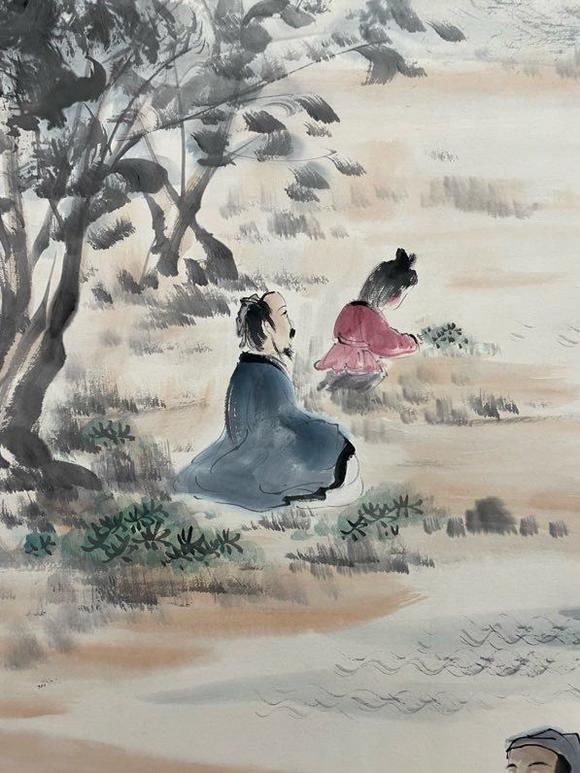 日本松町古美傅抱石 人物圖