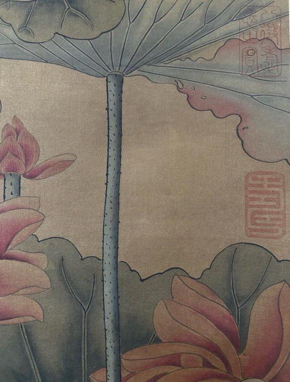 日本松町古美文徵明 荷花圖