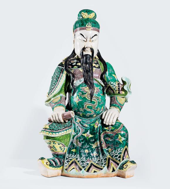 中鴻信清 五彩關(guān)公坐像