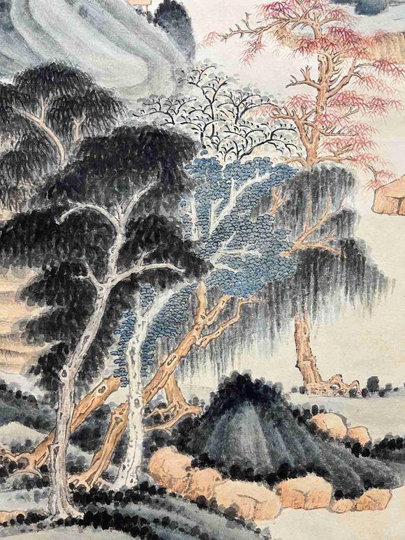 日本松町古美張大千 山水