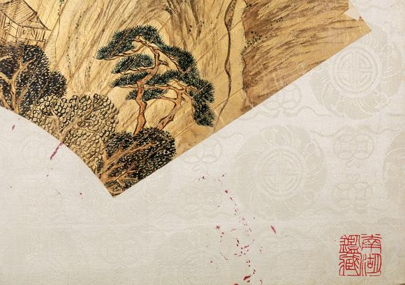 東京銀座（古美術(shù)宋磁）錢(qián)謙益  山水扇面