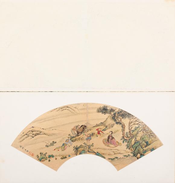 東京銀座（古美術(shù)宋磁）王聲  人物故事扇面
