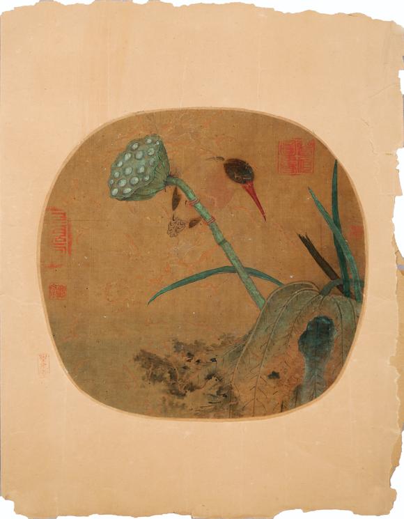 東京銀座（古美術(shù)宋磁）佚名  蓮蓬小鳥