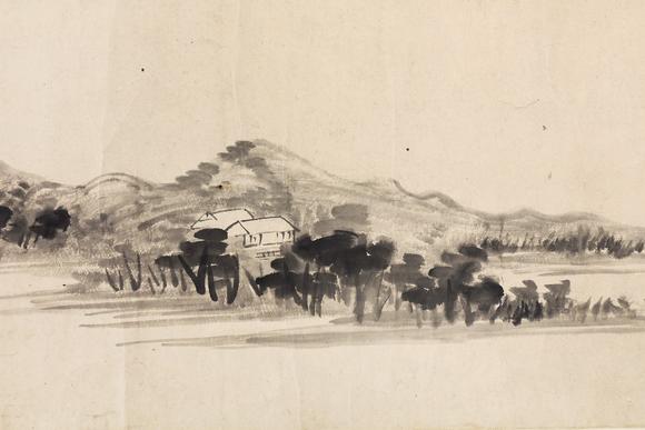 東京銀座（古美術宋磁）八大山人  山水手卷
