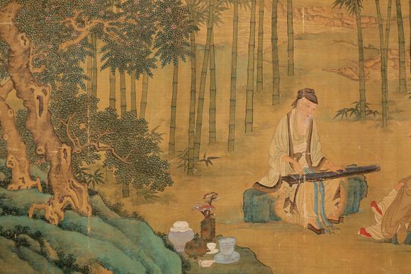 東京銀座（古美術(shù)宋磁）趙伯駒（鑒藏印：朱文鈞幼平甫珍藏印、翼盦審定金石書畫記、馬叔平入巴蜀時所得、皇十一子永瑆鑒賞古書真跡珍藏之印）  雅集圖卷鑒藏?。褐煳拟x幼平甫珍藏印、翼盦審定金石書畫記、馬叔平入巴蜀時所得、皇十一子永瑆鑒賞古書真跡珍藏之印