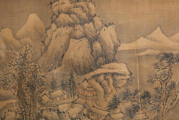 東京銀座（古美術宋磁）藍瑛  關山積雪