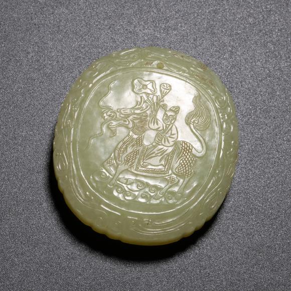 （和正堂株式會(huì)社）吉祥美術(shù)明 子岡黃玉麒麟送子牌