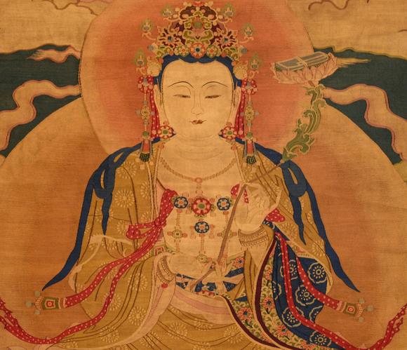 日本東競株式會社大明永樂年施 織繡菩薩唐卡