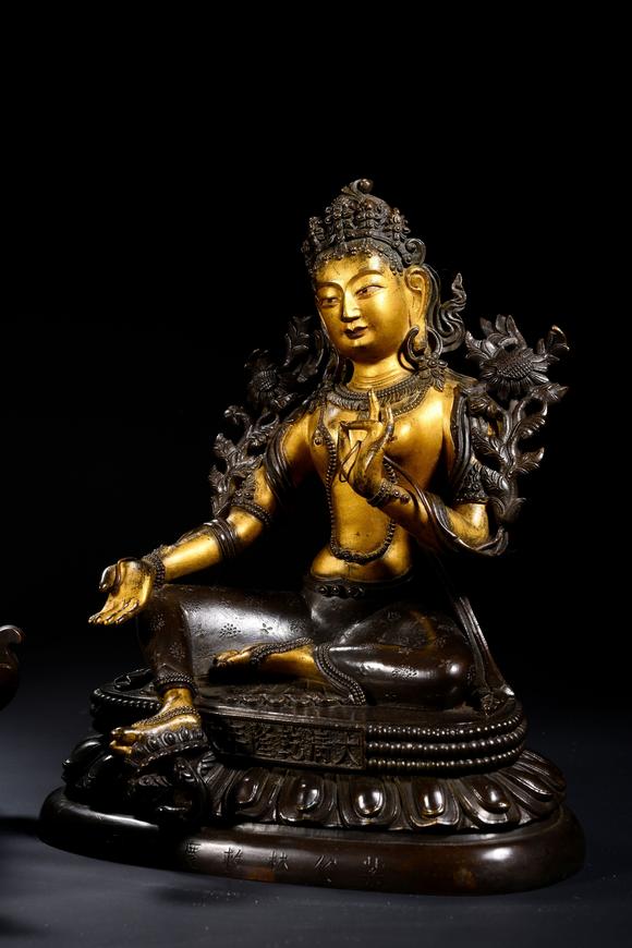 日本東競(jìng)株式會(huì)社大清乾隆年敬造 六品佛 普賢菩薩 紫竹林救度佛母 日天