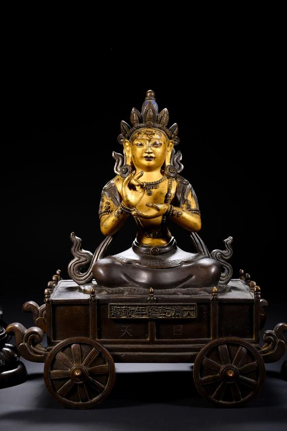 日本東競(jìng)株式會(huì)社大清乾隆年敬造 六品佛 普賢菩薩 紫竹林救度佛母 日天