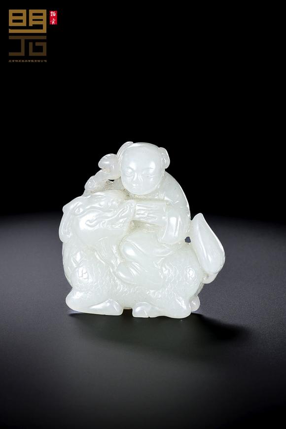 北京明石拍賣有限公司明 白玉麒麟送子擺件