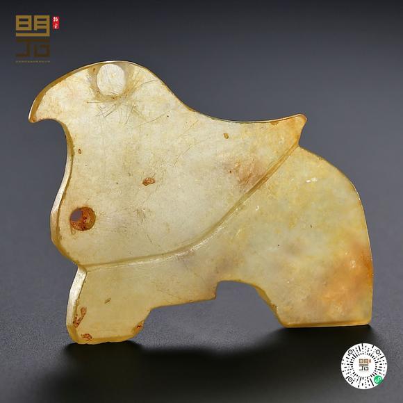 北京明石拍賣(mài)有限公司明 黃玉鳥(niǎo)形珮