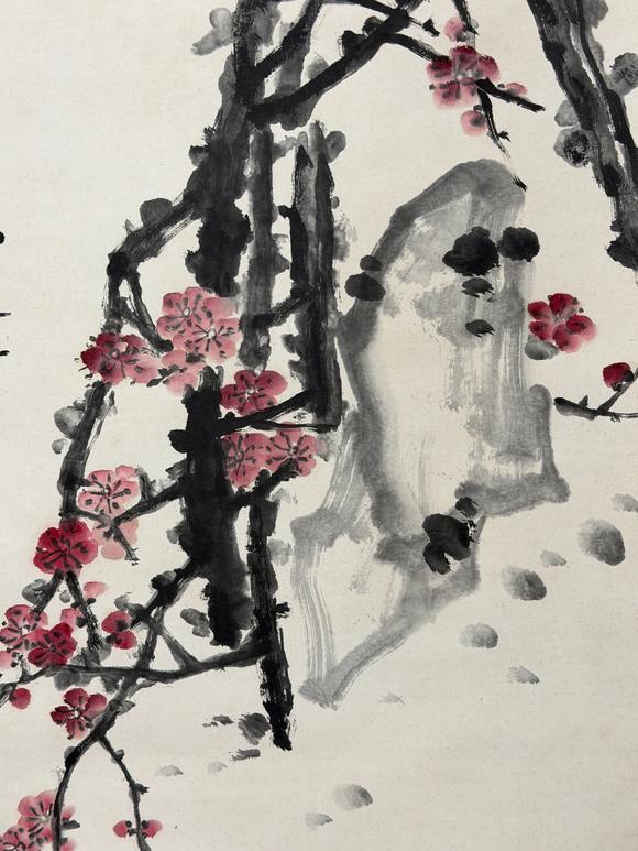 東京新日本吳昌碩（1844-1927）　珊瑚斜插海雲(yún)寬　紙本立軸