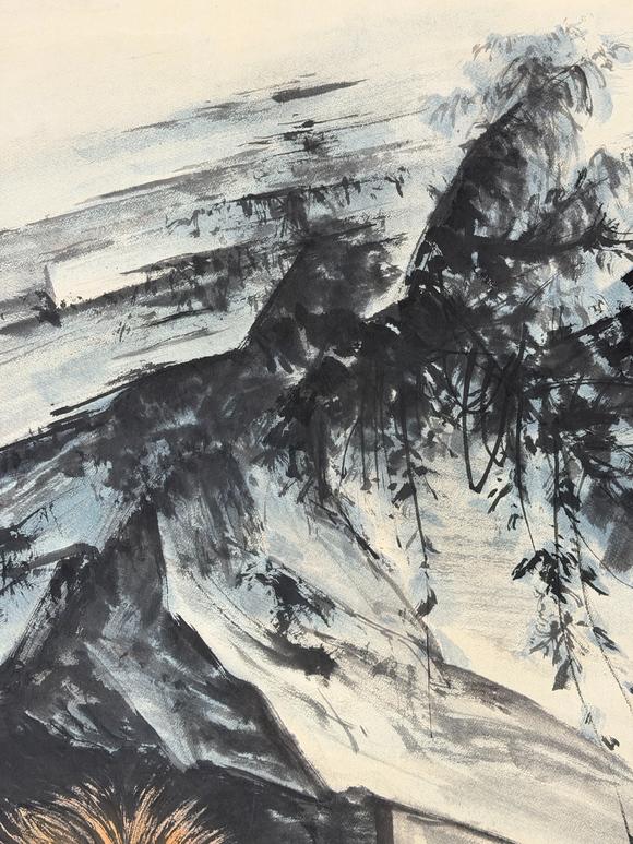 東京新日本黃君璧（1898-1991）　雄獅圖　紙本立軸