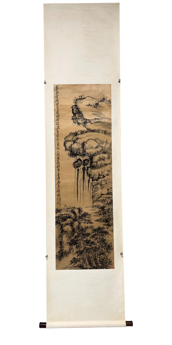 東京新日本吳昌碩（1844-1927）　山水　綾本立軸