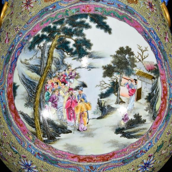 北京唐潮拍賣(mài)有限公司古月軒琺瑯彩人物故事紋獸耳尊