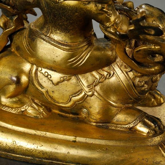 藝是拍賣清·銅鎏金財(cái)寶天王像