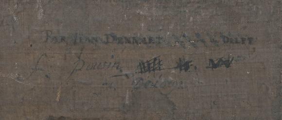 TooveysManner of Gaspard Dughet (Poussin) - Figures in an extensive landsca