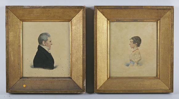 TooveysEnglish School (early 19th century) - Profile portraits of two gentl