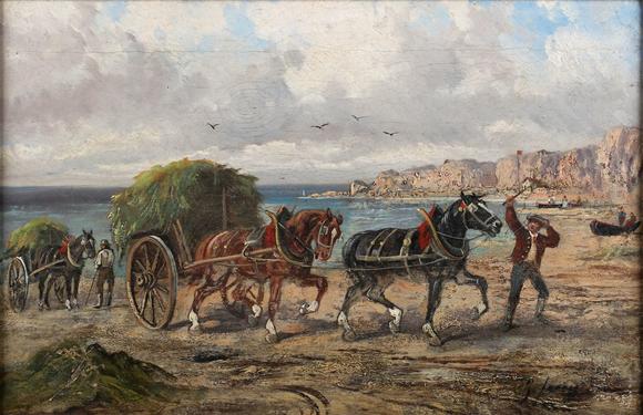 TooveysJ. Ferry (19th century) - Gathering the vraic, Jersey, oil on canvas
