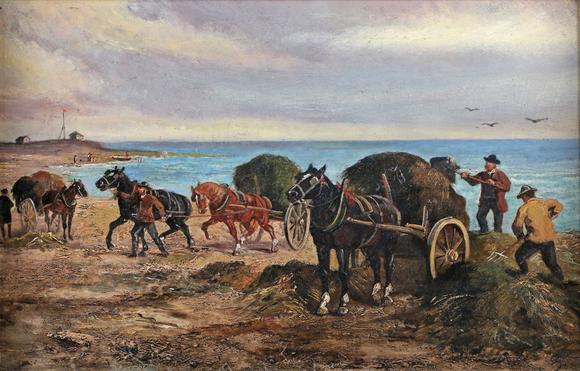 TooveysJ. Ferry (19th century) - Gathering the vraic, Jersey, oil on canvas