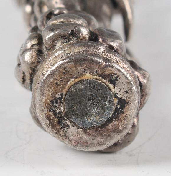 TooveysA 19th century Continental silver plated desk seal handle, cast in t