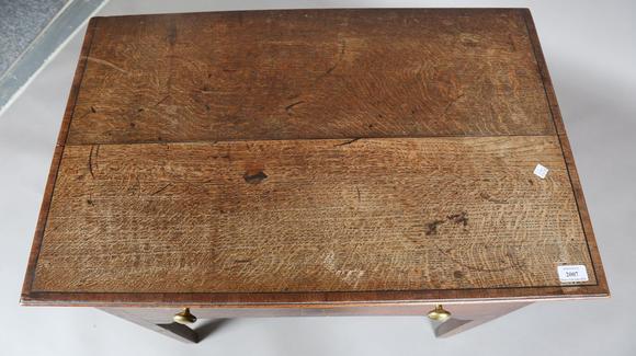 TooveysA George III provincial oak side table, probably North Country, the