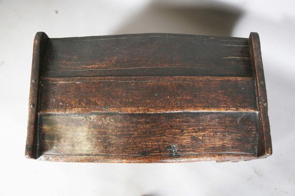 TooveysA rare 16th century boarded oak clamp-front ark or meal chest, the d