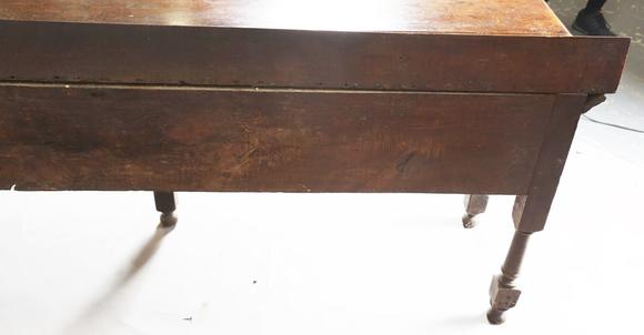 TooveysAn 18th century provincial oak dresser base, fitted with three drawe
