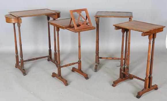 TooveysAn unusual mid-Victorian rosewood quartetto nest of occasional table