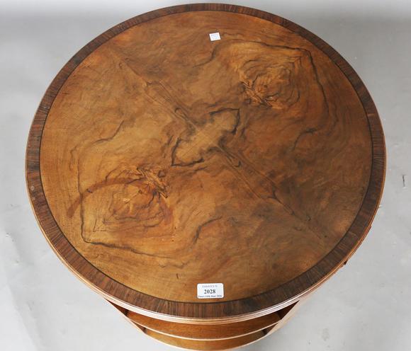 TooveysAn Art Deco walnut revolving book table by Heal & Son Ltd, the quart