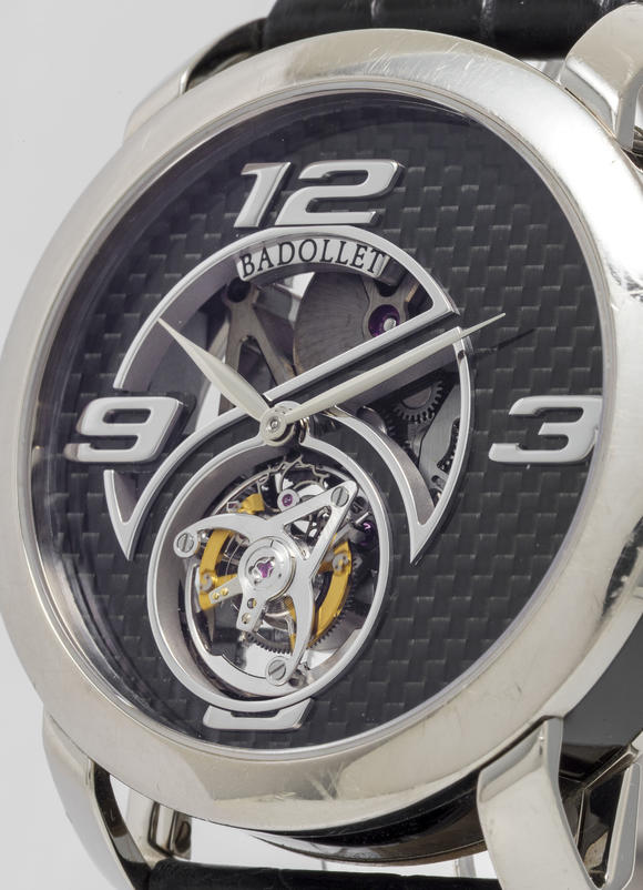 Piguet - H?tel des VentesBadollet, Crystalball Bamboo, Pièce Unique, montre partiellement squelette en or gris 750 ornée d'un tourbillon volant