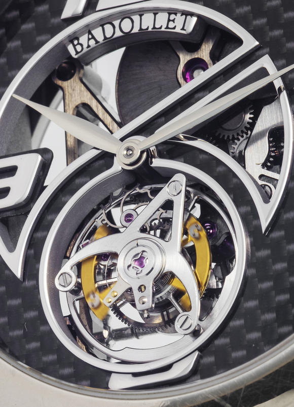 Piguet - H?tel des VentesBadollet, Crystalball Bamboo, Pièce Unique, montre partiellement squelette en or gris 750 ornée d'un tourbillon volant