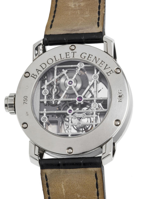Piguet - H?tel des VentesBadollet, Crystalball Bamboo, Pièce Unique, montre partiellement squelette en or gris 750 ornée d'un tourbillon volant