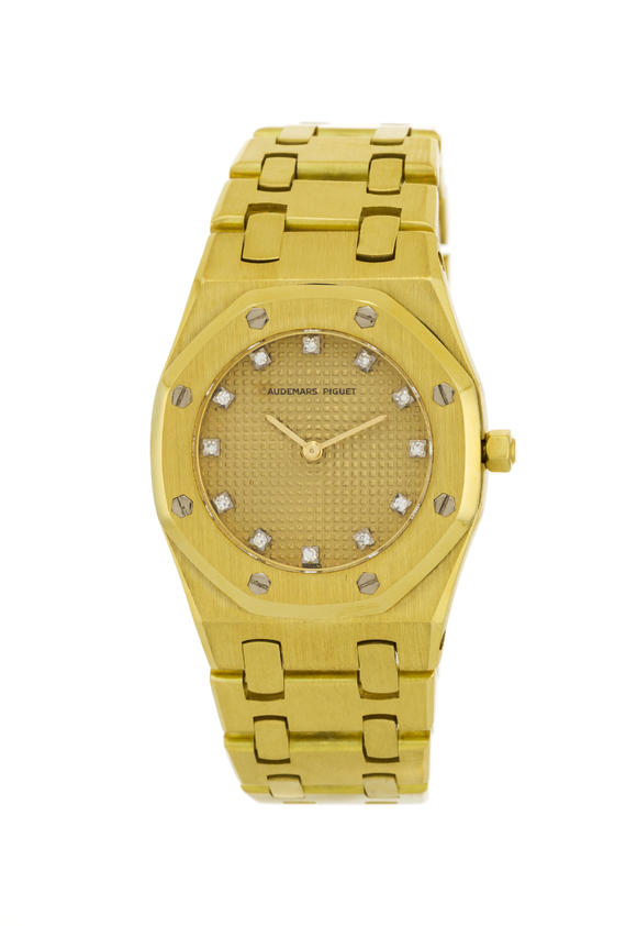 Piguet - H?tel des VentesAudemars Piguet, Royal Oak II, réf. BA 6007 0516, montre-bracelet en or 750 avec index sertis de diamants, circa 1981