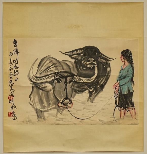 京都祇園會拍賣黃胄 牧牛圖 紙本鏡心