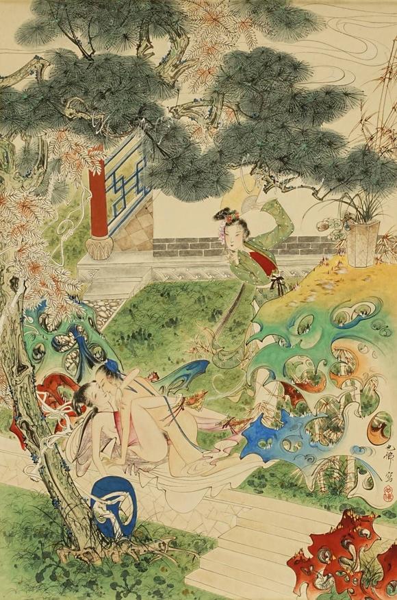 京都祇園會拍賣胡也佛 人物圖 紙本鏡心