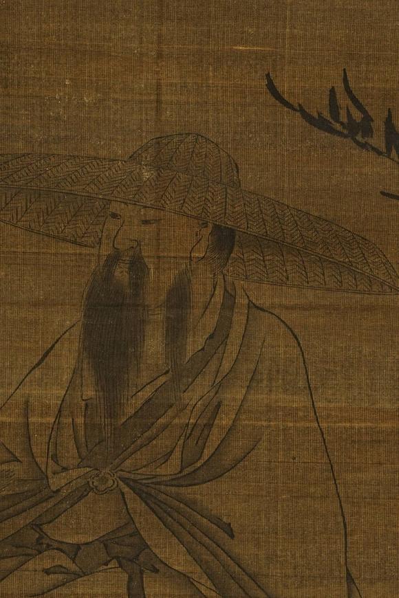 京都祇園會拍賣牧溪畫 蘇東坡蘆雁圖三幅 絹本掛軸 日本桐箱附 日本古裂裝裱 鷹見游山舊藏 出版著錄附