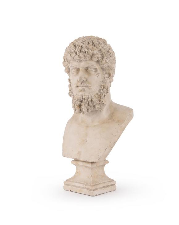 DreweattsA SIMULATED MARBLE BUST OF LUCIUS AURELIUS VERUS, LATE 20TH CENTURY