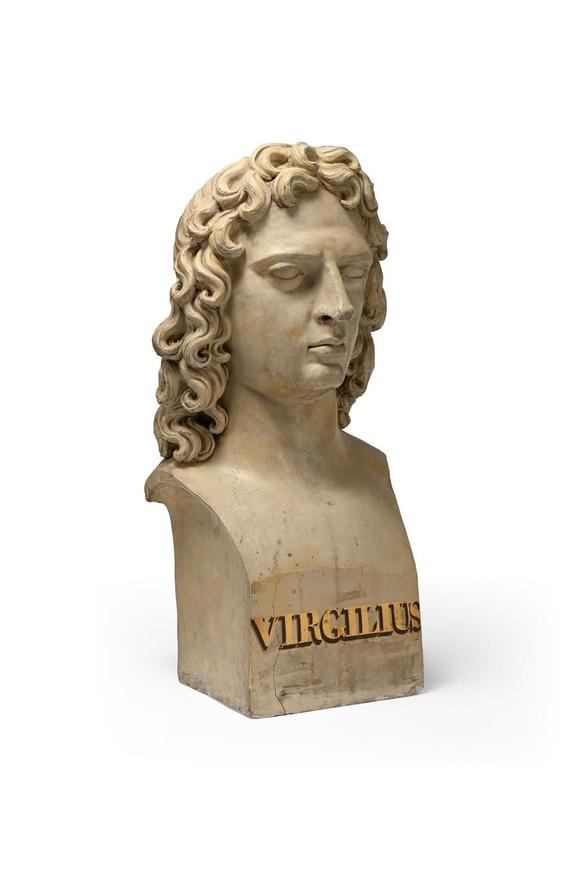 DreweattsA SET OF FOUR LARGE TERRACOTTA LIBRARY BUSTS OF HIPPOCRATES, HOMER, VIRGIL AND CICERO