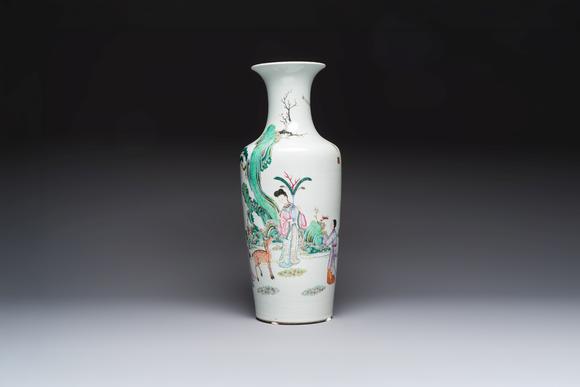 Rob Michiels AuctionsA Chinese famille rose 'Magu' vase, Qianlong mark, 19th C.