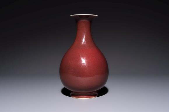 Rob Michiels AuctionsA Chinese copper-red-glazed 'Yuhuchunping' vase, Qianlong mark and of the period