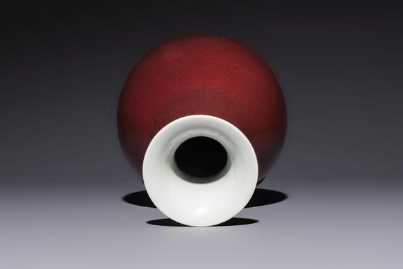 Rob Michiels AuctionsA Chinese copper-red-glazed 'Yuhuchunping' vase, Qianlong mark and of the period