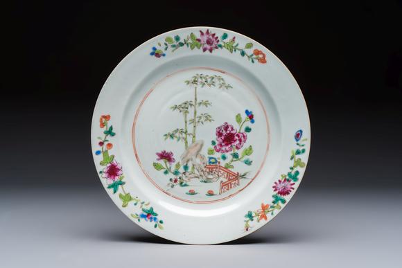 Rob Michiels AuctionsSix Chinese famille rose 'Flower Garden' plates, Qianlong