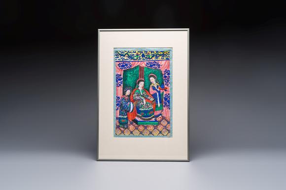 Rob Michiels AuctionsA pair of Chinese Canton pith paper paintings, 19th C.
